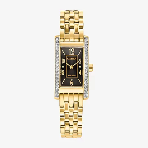 Citizen Womens Gold Tone Stainless Steel Bracelet Watch Eg7112-59e, One Size, Yellow