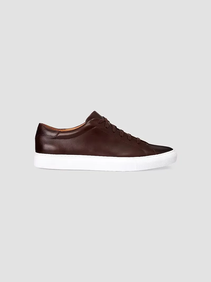 Polo Ralph Lauren Men's Jermain II Leather Low-Top Sneakers - Polo Brown - Size 8