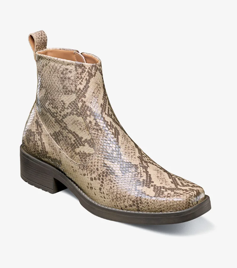 Stacy Adams Shoes Shea Plain Toe Side Zip Boot Natural Size 13