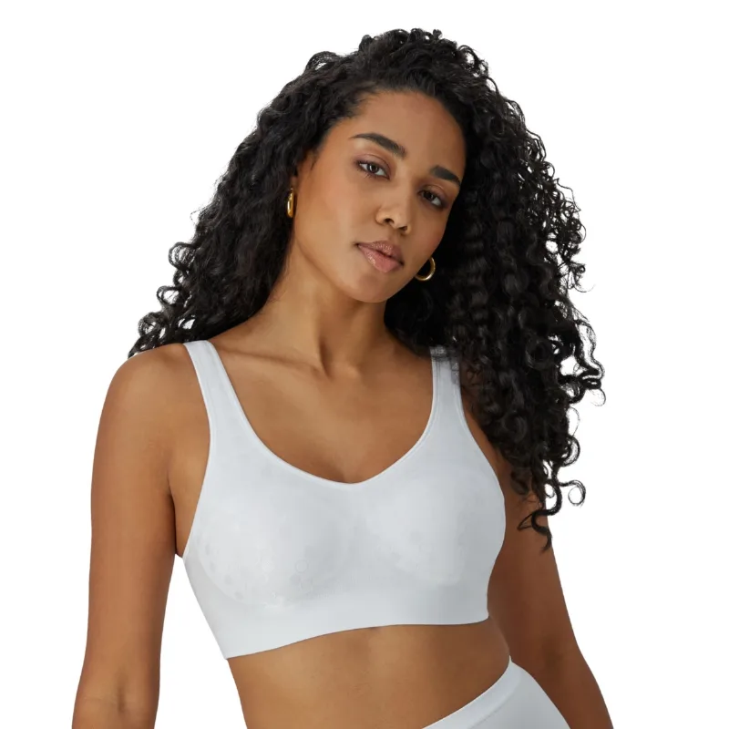 Bali Women's Comfort Revolution ComfortFlex Fit Seamless Shaping Wireless Bra 3488 - White Dot