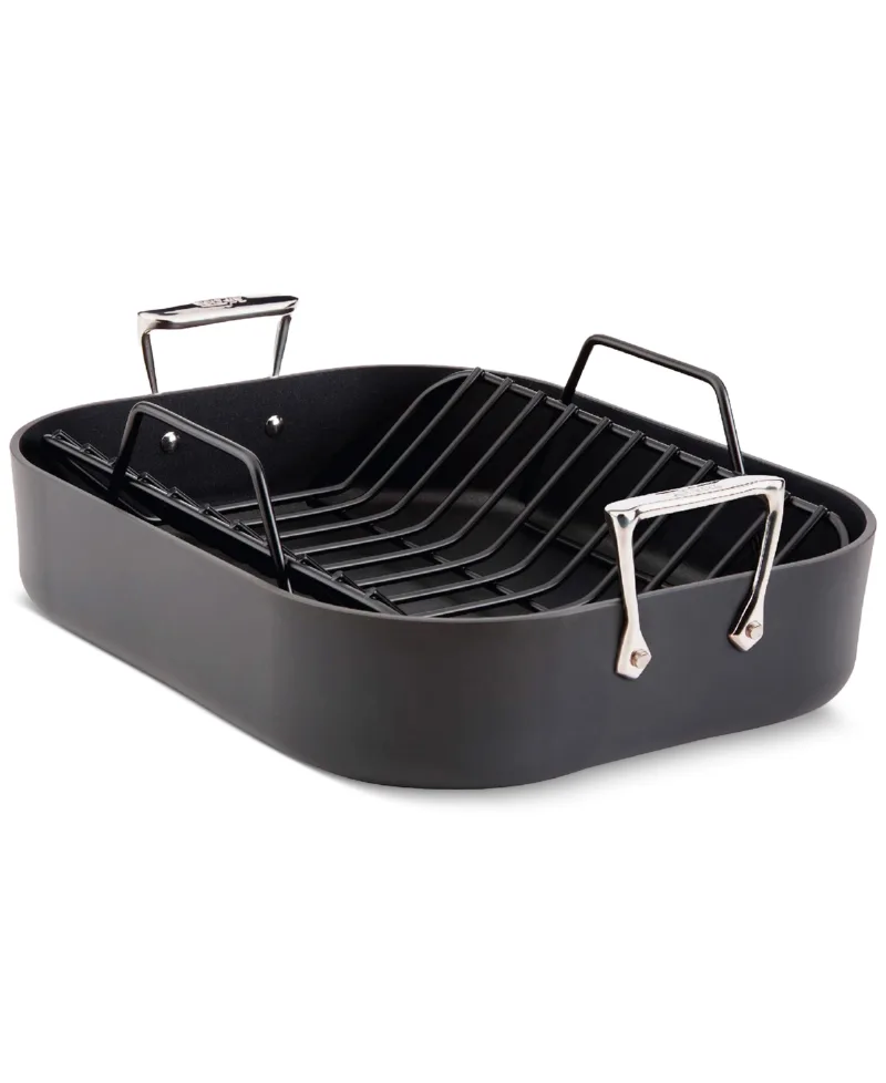 All-Clad HA1 Expert Cookware Nonstick 13" X 16" Roaster with Rack - Black