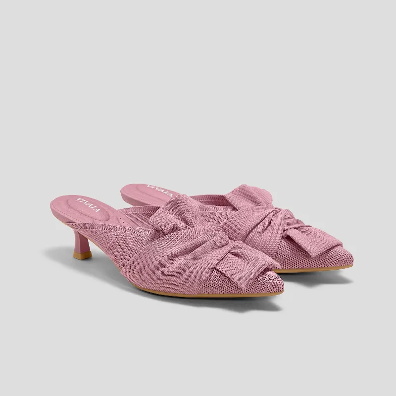 VIVAIA Pointed-Toe Bow Sandals (Samira)|MAUVE|9-9.5