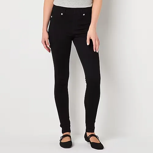 Mixit Wide Waistband Jegging Womens Comfort Waistband Full Length Leggings, Medium, Black