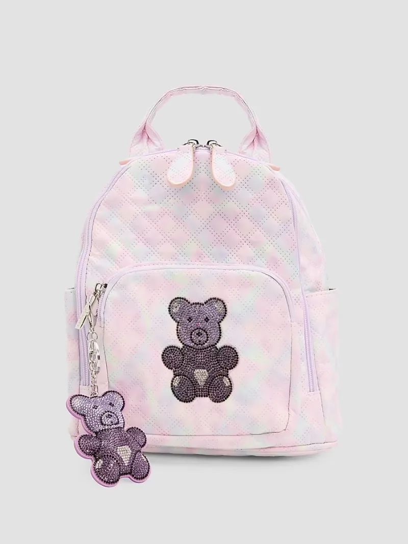 Bari Lynn Girl's Girl's Crystal Gummy Bear Patch Mini Backpack - Multi
