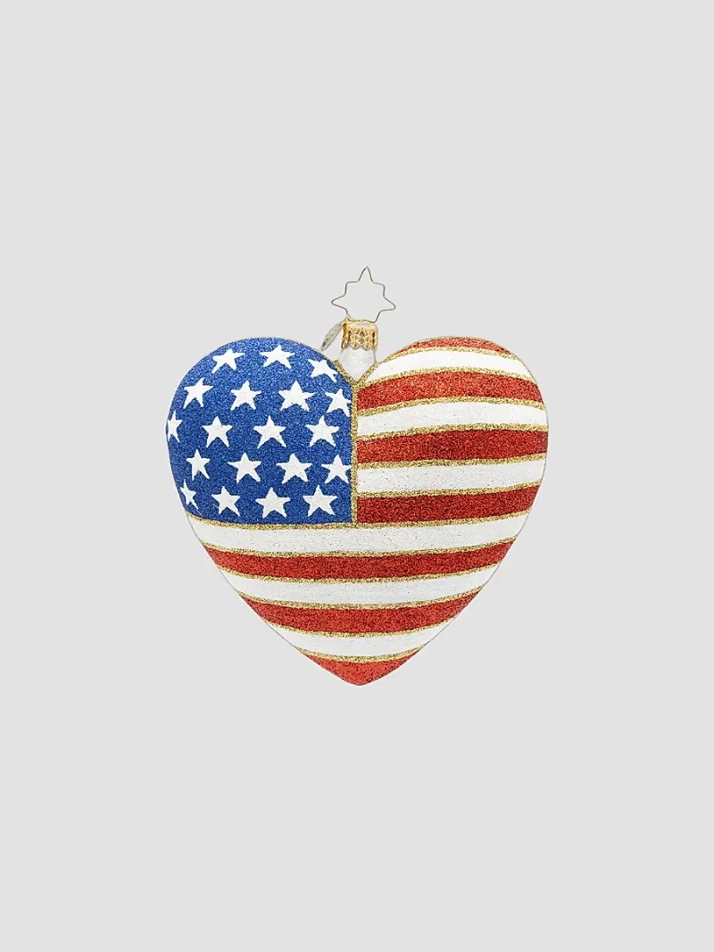 Christopher Radko Heart Of Independence 250 Years Glass Ornament
