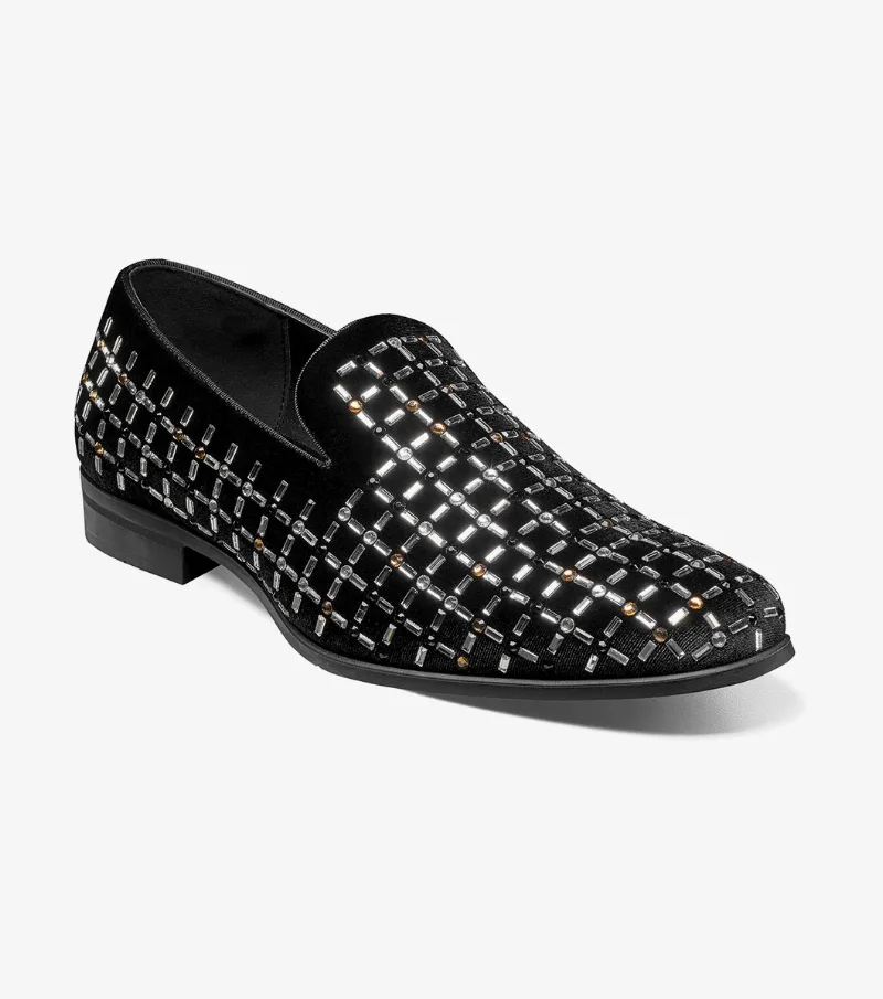 Stacy Adams Shoes Stallford Rhinestone Slip On Black Multi Size 8