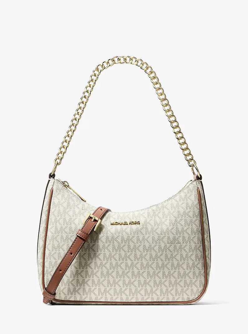 Jet Set Travel Large Signature Logo Convertible Crossbody Bag in BROWN - Sale | Michael Kors [US]