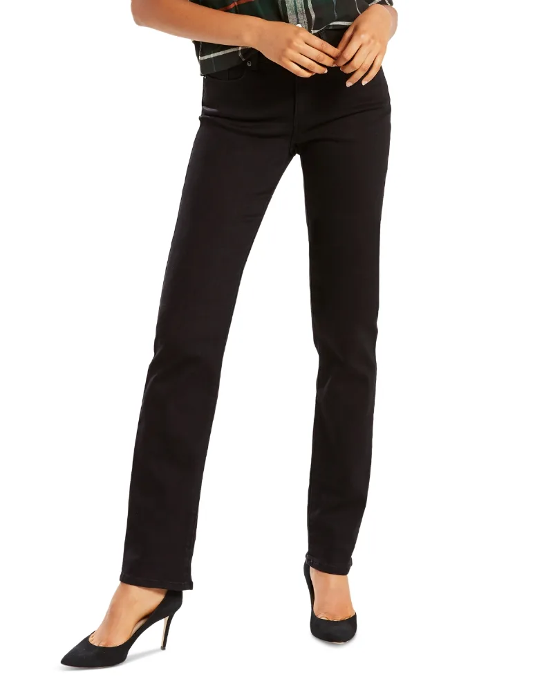 Levi's Women's Classic Mid Rise Straight-Leg Jeans - Soft Black