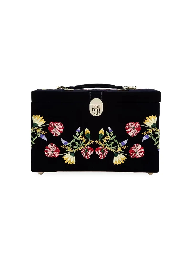 Wolf Large Zoe Velvet Jewelry Box - Indigo