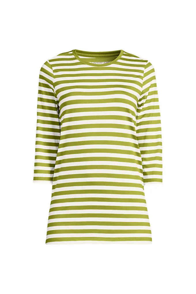 Women's Petite 3/4 Sleeve Cotton Supima Tunic - Lands' End - Green - S