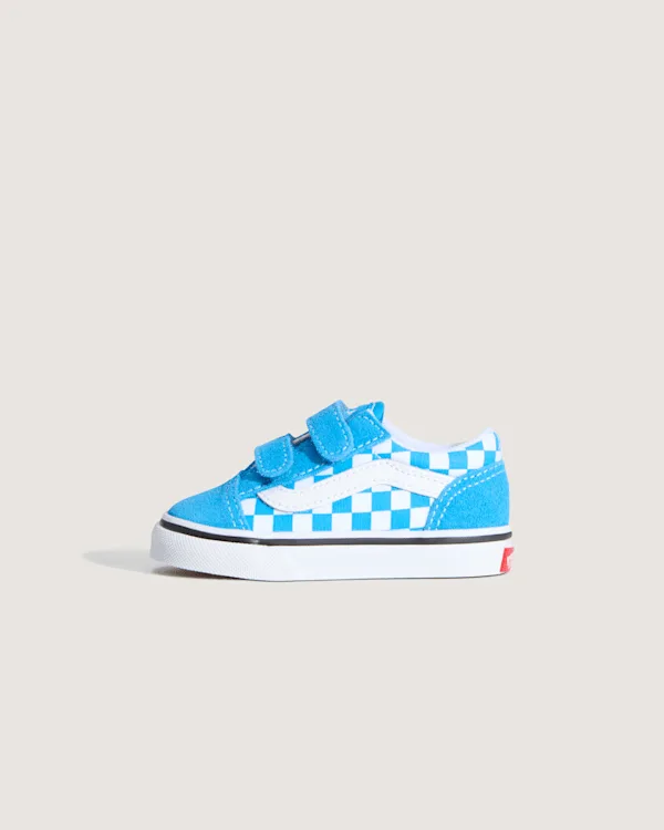 Vans - Toddler Old Skool V Checkerboard Shoes (1-4 Years), Blue, Size: 18.5