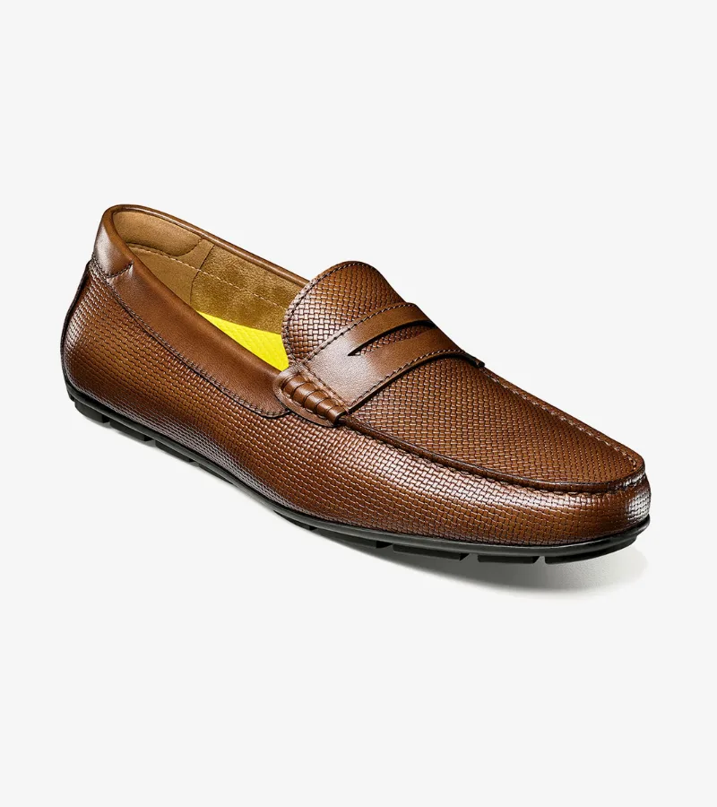 Florsheim Shoes Motor Moc Toe Penny Driver Cognac Size 10.5