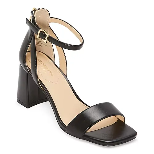 Liz Claiborne Harnie Womens Round Open Toe Block Heel Pumps, 9 Medium, Black
