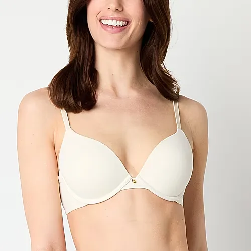 Ambrielle Plunge Push Up Bra, B, Beige
