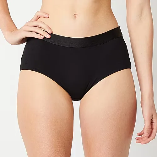 Arizona Body Cotton Elastic Waist Boyshort Panty, X-large, Black