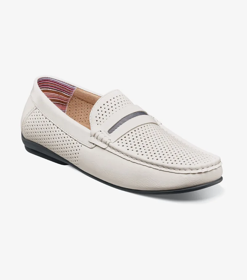 Stacy Adams Shoes Corby Moc Toe Saddle Slip On White Size 8.5