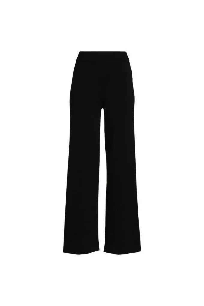 Women's Fine Gauge Cotton Sweater Pants - Lands' End - Black - S