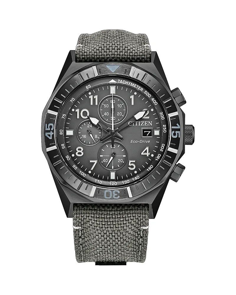 Citizen Nighthawk Chronograph Nylon Strap Watch, 42mm