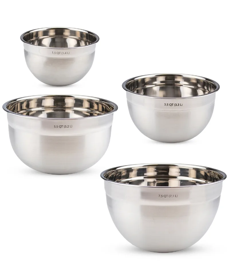 Tovolo 4-Pc. Stainless Steel Prep & Serve Mixing Bowl Set - Ss
