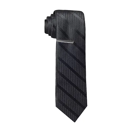 J. Ferrar Solid Tie Set, One Size, Black