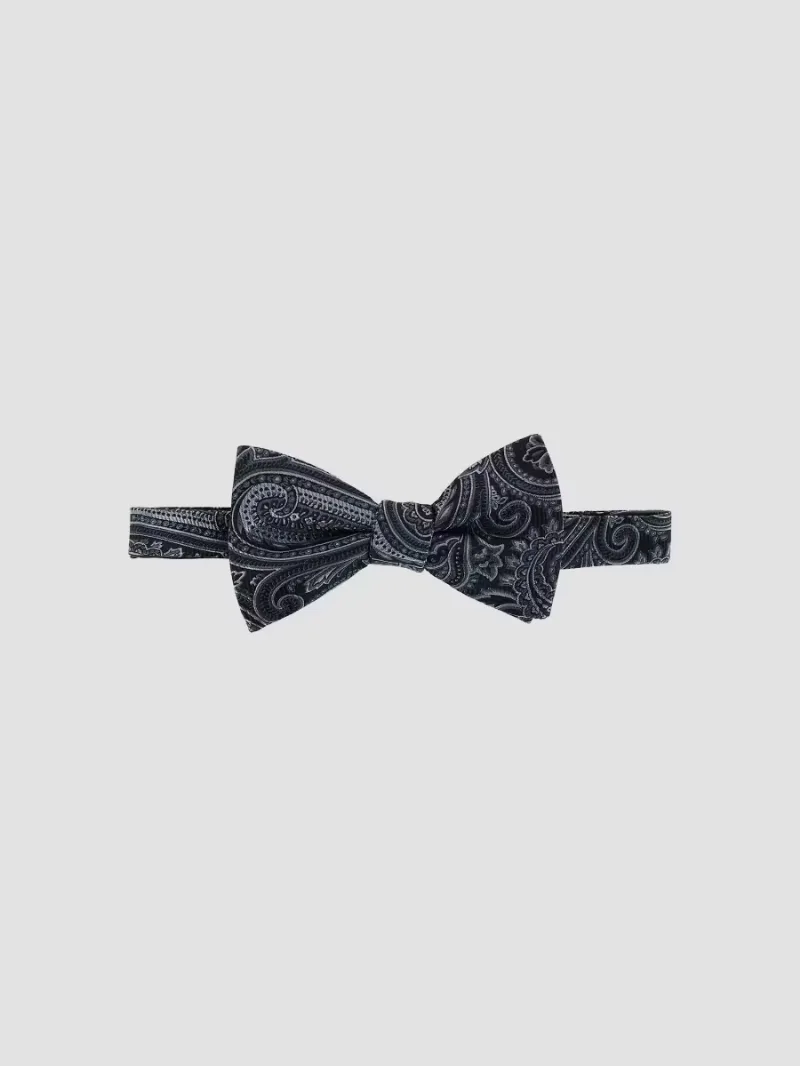 Men Sobee Collection Paisley Bow Tie - Black