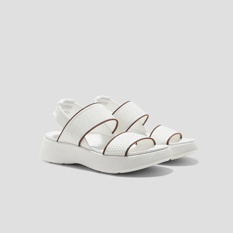 VIVAIA Round-Toe Walker Sandals (Kamber)|WHITE & BROWN|US 9.5