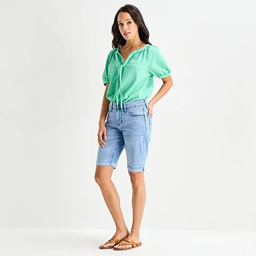 St. John's Bay Womens 11" Bermuda Short, 18, Blue