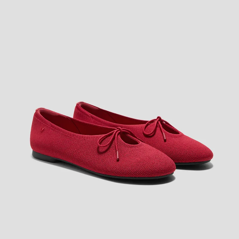 VIVAIA Round-Toe Lace-up Flats (Camora)|RUBY  RED|7-7.5