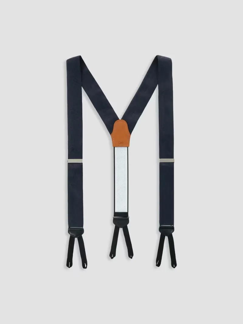 Men Banbury Paisley Silk Suspenders - Black