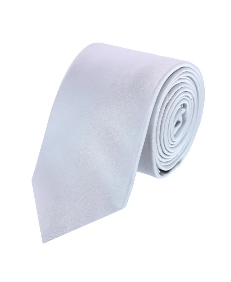 Trafalgar Men's Sutton Solid Color Silk Necktie - Silver