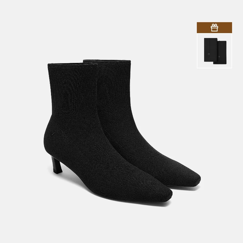 VIVAIA 2-in-1 Detachable Mid Heel Boots (Rita)|BLACK|US 10.5