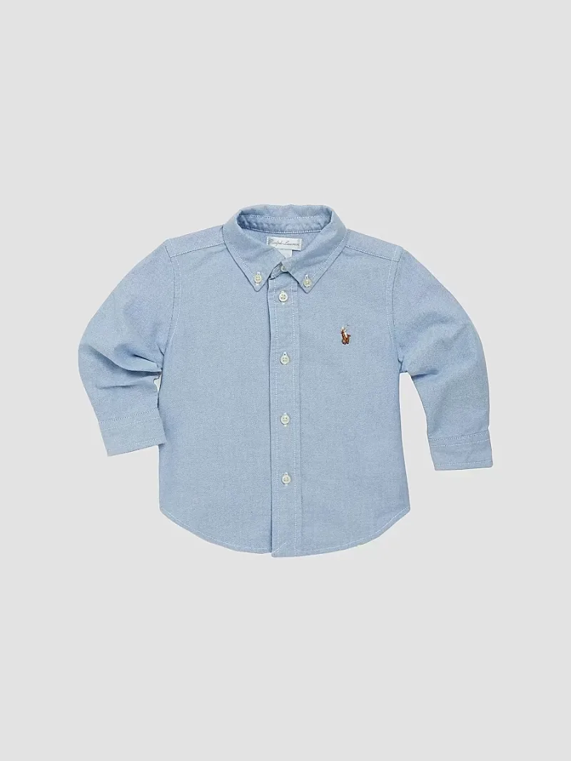 Polo Ralph Lauren Boy's Baby Boy's Cotton Oxford Sportshirt - Blue - Size 12 Months