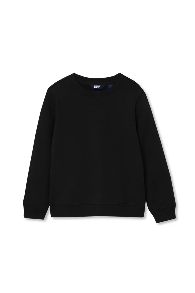 Kids Basic Fleece Crewneck Sweatshirt - Lands' End - Black - XXL