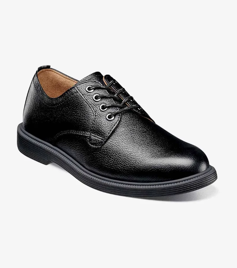Florsheim Shoes Supacush Jr. Boys Plain Toe Oxford Black Tumbled Size 1 Little Kid