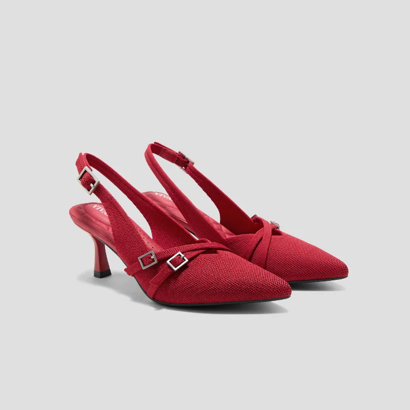VIVAIA PointEase™ Slingback Heels (Adela)|RUBY  RED|US 8