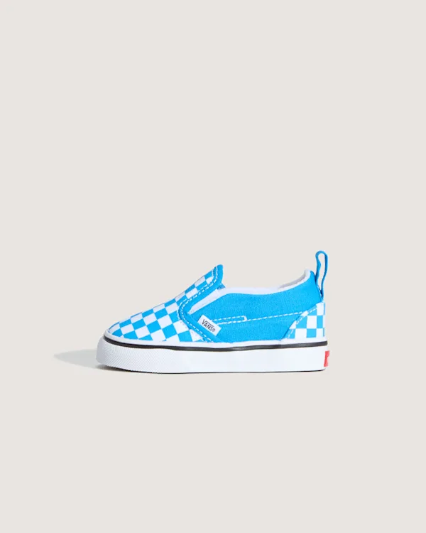 Vans - Ténis Classic Slip-On V Checkerboard para bebé (1-4 anos)unisex, Azul, Tamanho: 18
