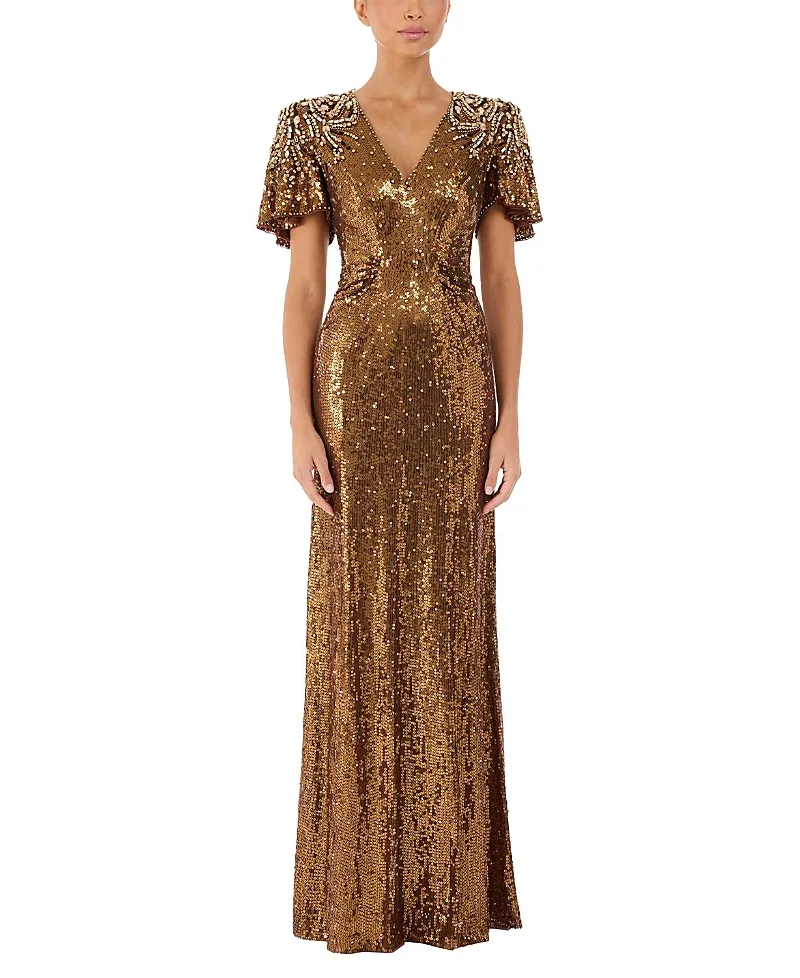 Jenny Packham Manon Sequin-Embellished Dress
