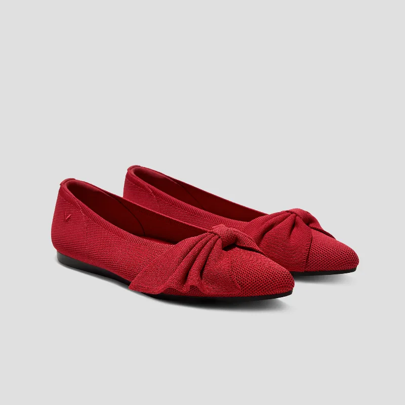 VIVAIA Pointed-Toe Bow Flats (Azura)|RUBY  RED|US 7.5