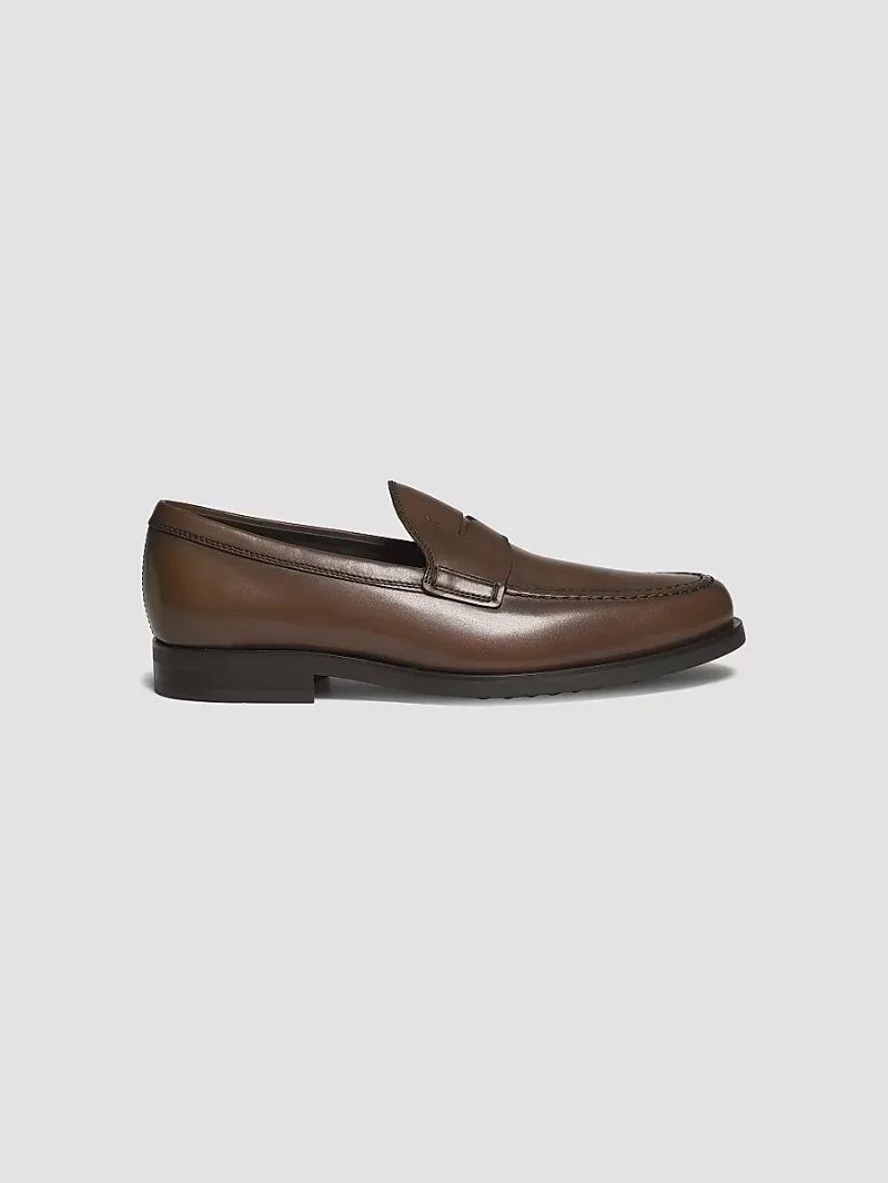 Tod's Men's Leather Penny Loafers - Cacao - Size 11