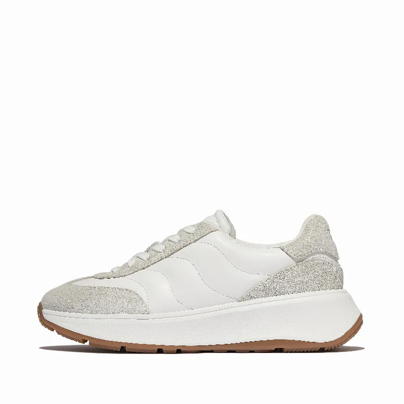 F-MODE T-Toe Wave Leather/Suede Sneakers