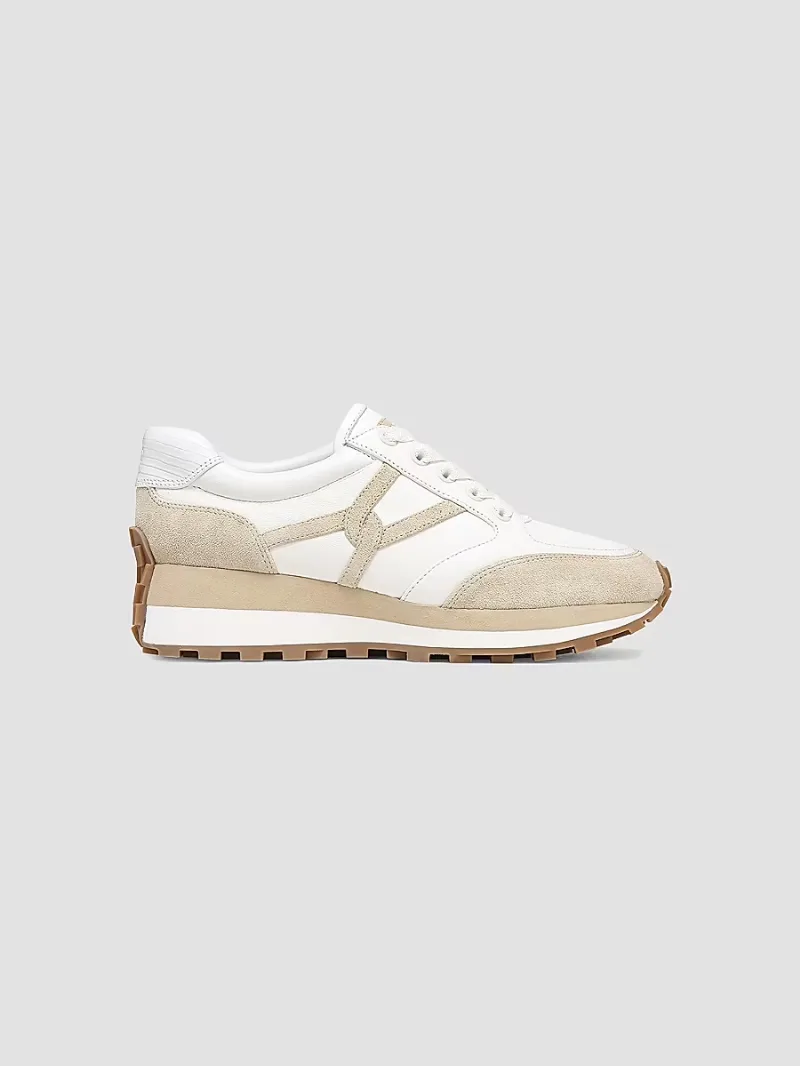 Veronica Beard Women's Valentina Oxford-Inspired Suede-Canvas Low-Top Sneakers - Coconut Ecru - Size 8