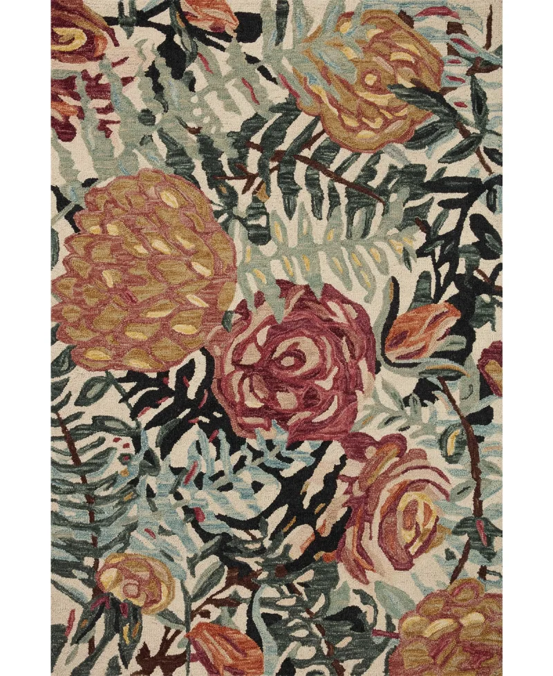 Loloi Belladonna Blm-02 3'6" x 5'6" Area Rug - Ivory, Teal