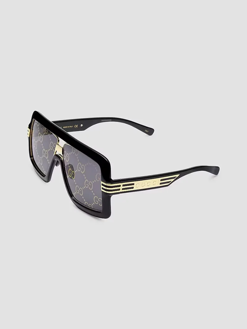 Gucci Men's 60MM Injection Mask Sunglasses - Black