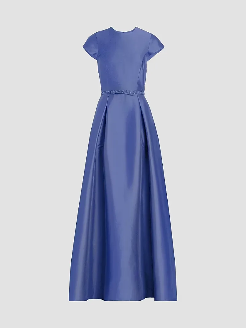 Women's Blythe Embellished Mikado Gown - Washed Indigo - Size 2