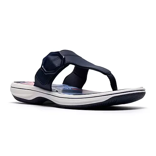 Clarks Cloudsteppers Womens Breeze Cove Flip-Flops, 9 Medium, Blue