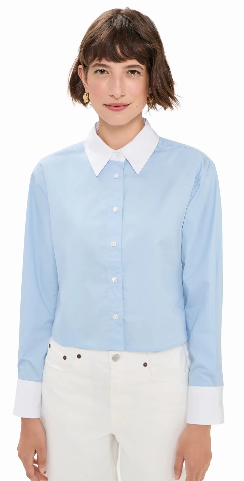 Sold Out NYC The Cropped Everything Shirt in French Blue French Blue S