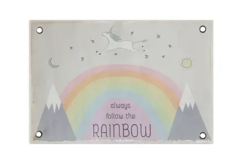 Storied Home "Always Follow" Flax Wall Décor with Rainbow in Multicolor at Nordstrom