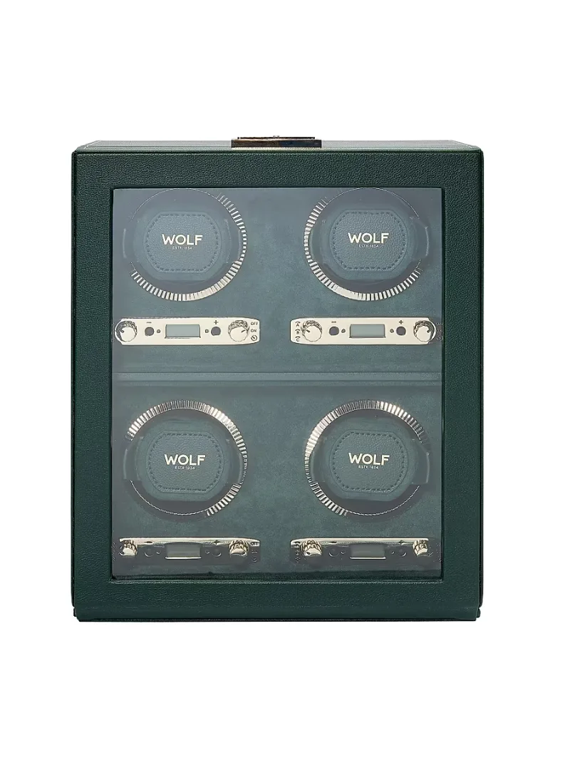 Wolf British Racing Four-Piece Watch Winder - Green