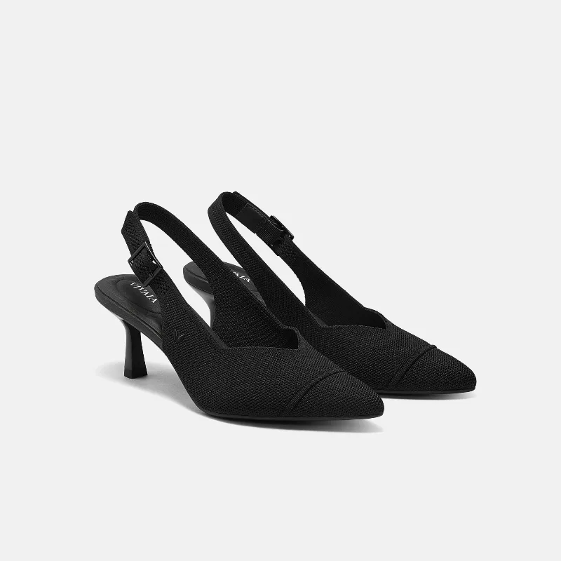 VIVAIA Pointed-Toe Slingback Heels (Addison)|BLACK|US 8