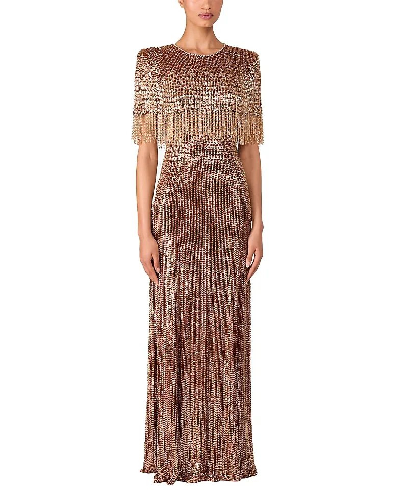 Jenny Packham Lyla Sequin-Embellished Gown